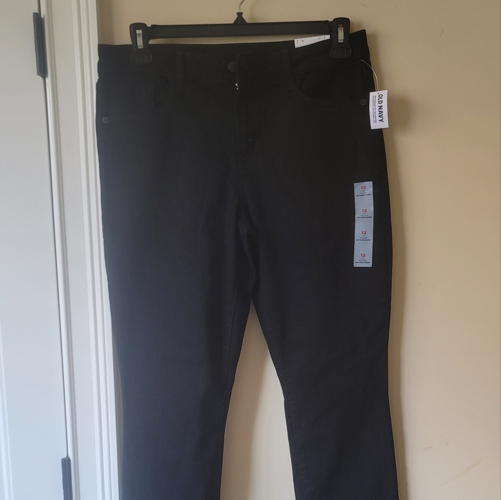 NWT Old Navy Pop Icon Black Denim Skinny Jeans Pants Slacks